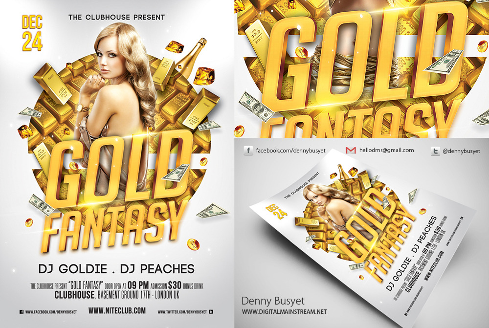 20 Gold PSD Flyer Images