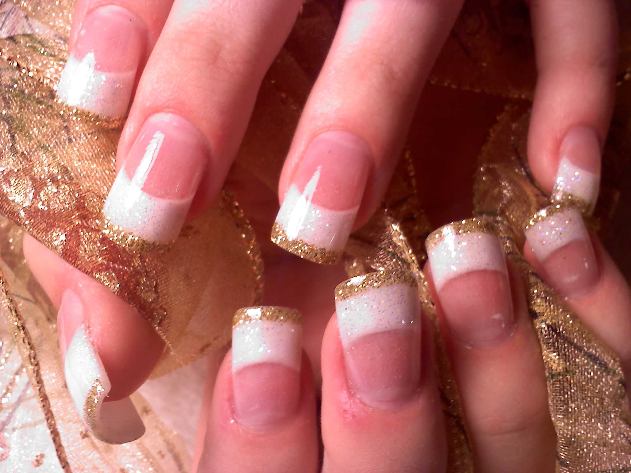 Gold French Tip Nail Designs