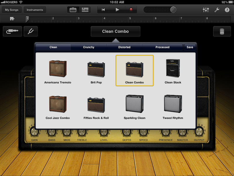 Guitar Amps GarageBand for iPad