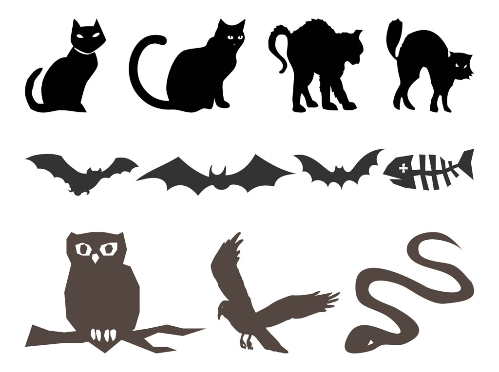 Halloween Silhouettes Animals