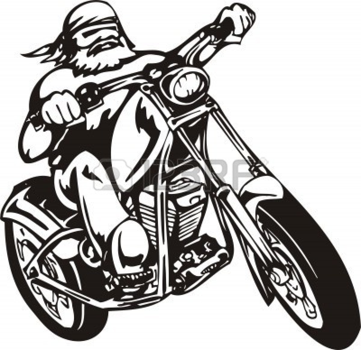 Harley Motorcycle Outline Clip Art