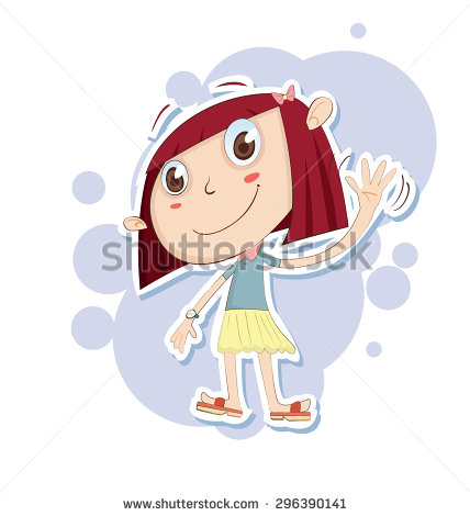 Little Cartoon Girl Smiling