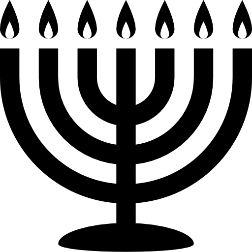 Menorah Black and White Icon