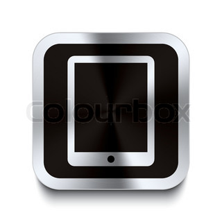 Metal Square Button Icon