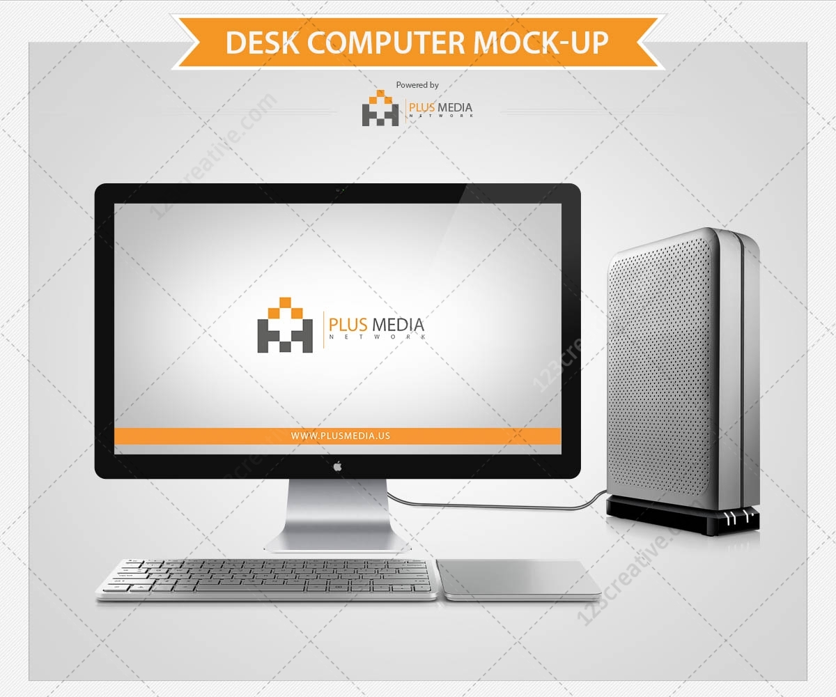 Mockup On Computer Desk Mockup On Computer Desk