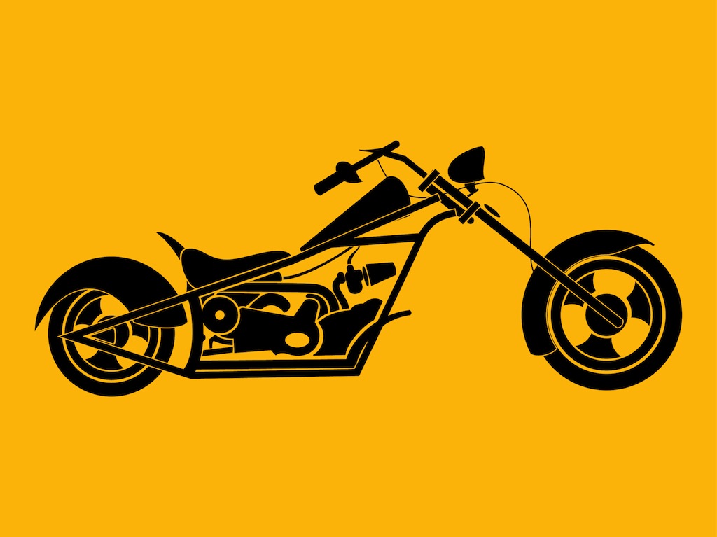Motorcycle Chopper Vector Art