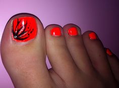 Neon Orange Toe Nail Designs Neon Orange Toe Nail Designs