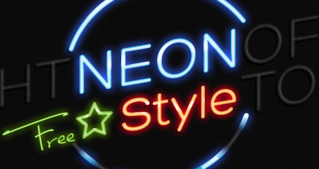 20 Photoshop Neon PSD Images