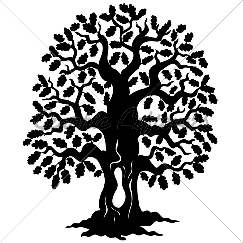 Oak Tree Silhouette Vector