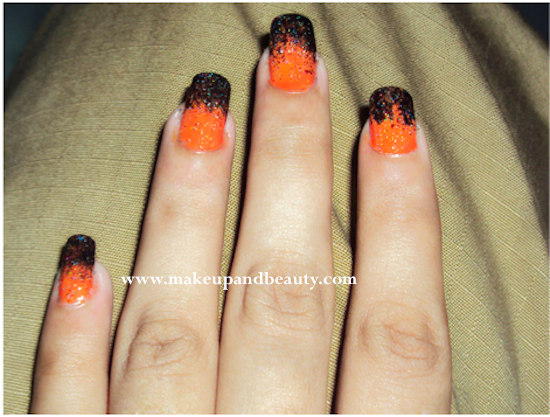 Orange and Black Nail Art