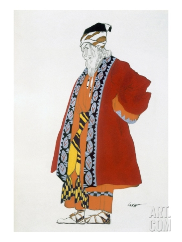 Painting of Old Man in Red Coat