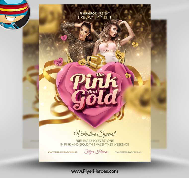Pink Valentine Flyer Template