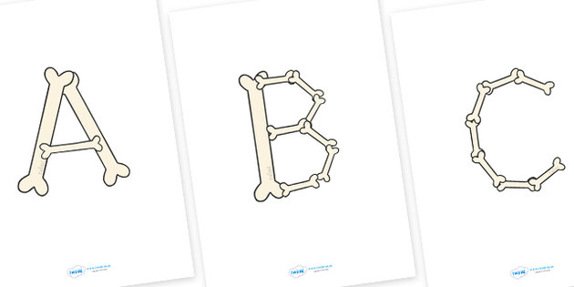 Printable Bone Alphabet Letters