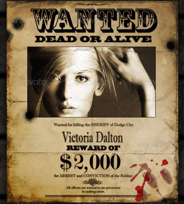 Real Wanted Poster Template Free Real Wanted Poster Template Free