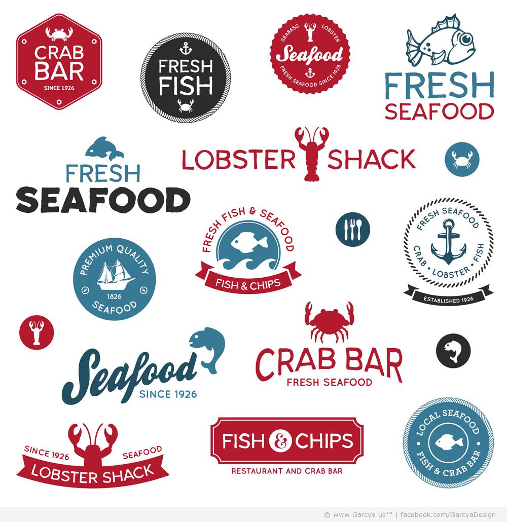 Seafood Restaurant Logos Stars