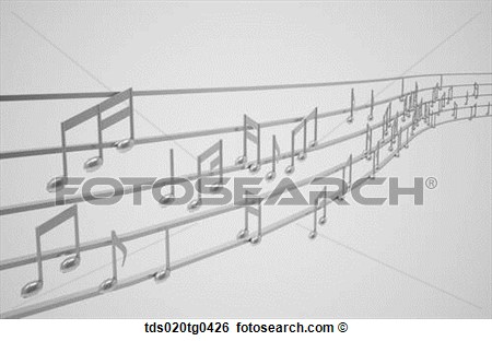 Silver Music Notes Clip Art