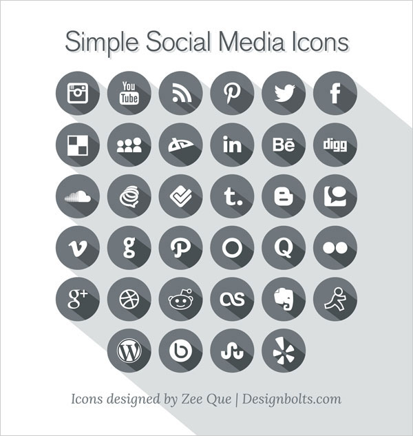 Simple Social Media Icons Vector Free