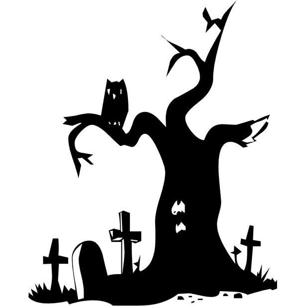 Spooky Halloween Tree Clip Art