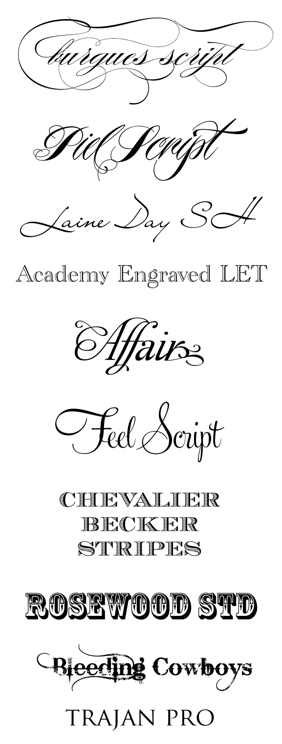 Top Wedding Fonts Top Wedding Fonts