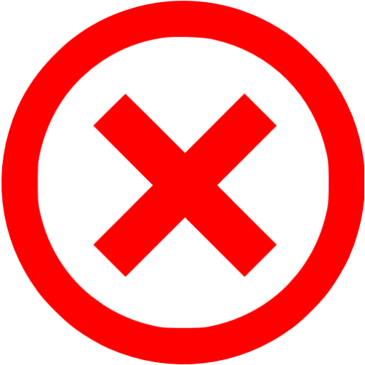 Transparent Red X Icon