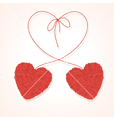 Two Hearts Vector Art