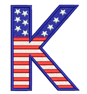 USA Flag Embroidery Font