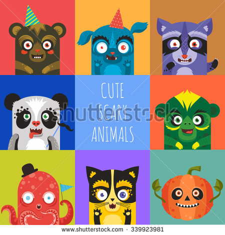 Vector Scary Cute Creatures