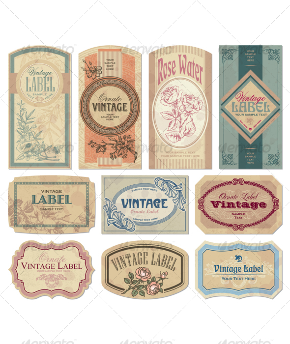 Vintage Label Set Vector Vintage Label Set Vector
