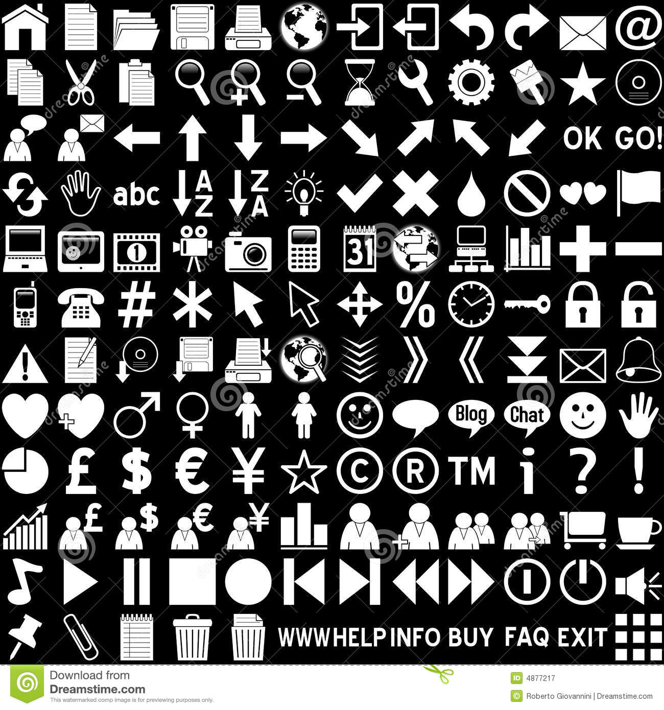 White On Black Icons