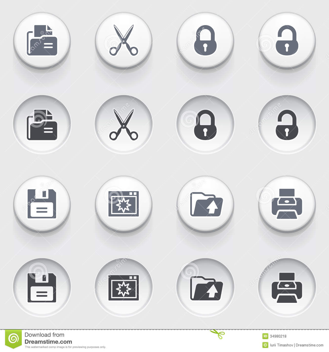White Web Icons Buttons