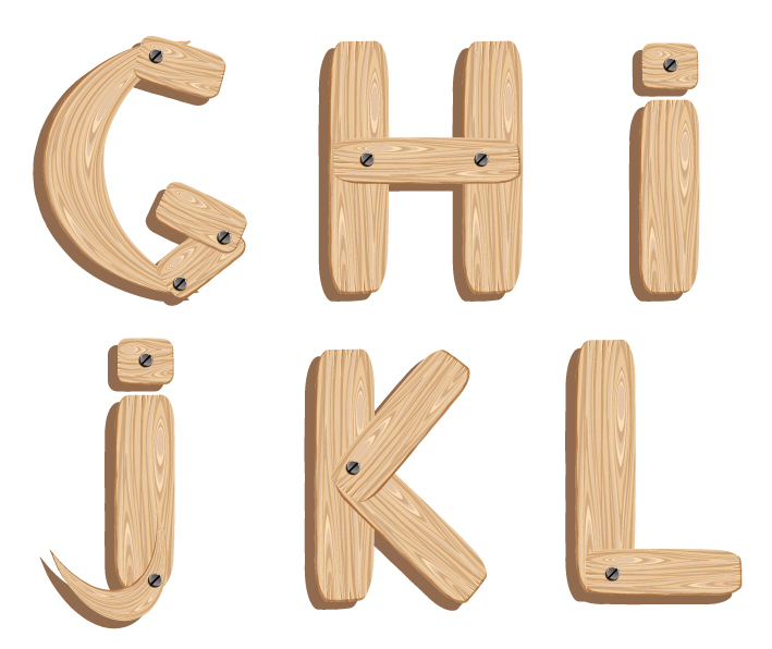 Wood Grain Font Letters