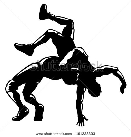 Wrestling Stance Silhouette