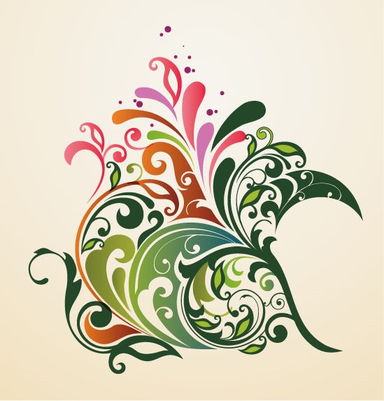 Abstract Floral Design Vector Ornaments