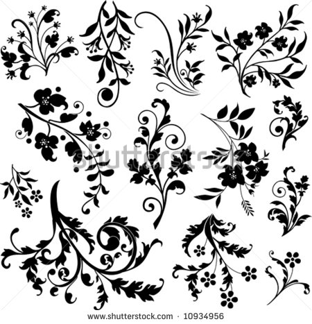 Abstract Floral Design Vector Ornaments