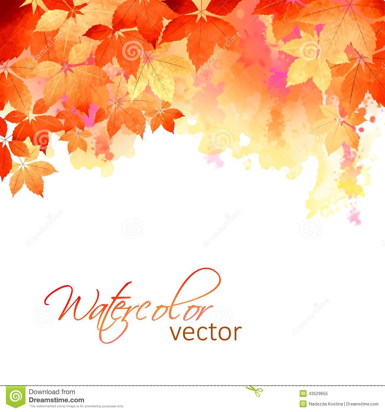 Abstract Watercolor Fall Leaves