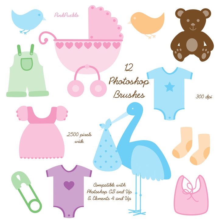 Baby Shower Photoshop Brushes Baby Shower Photoshop Brushes