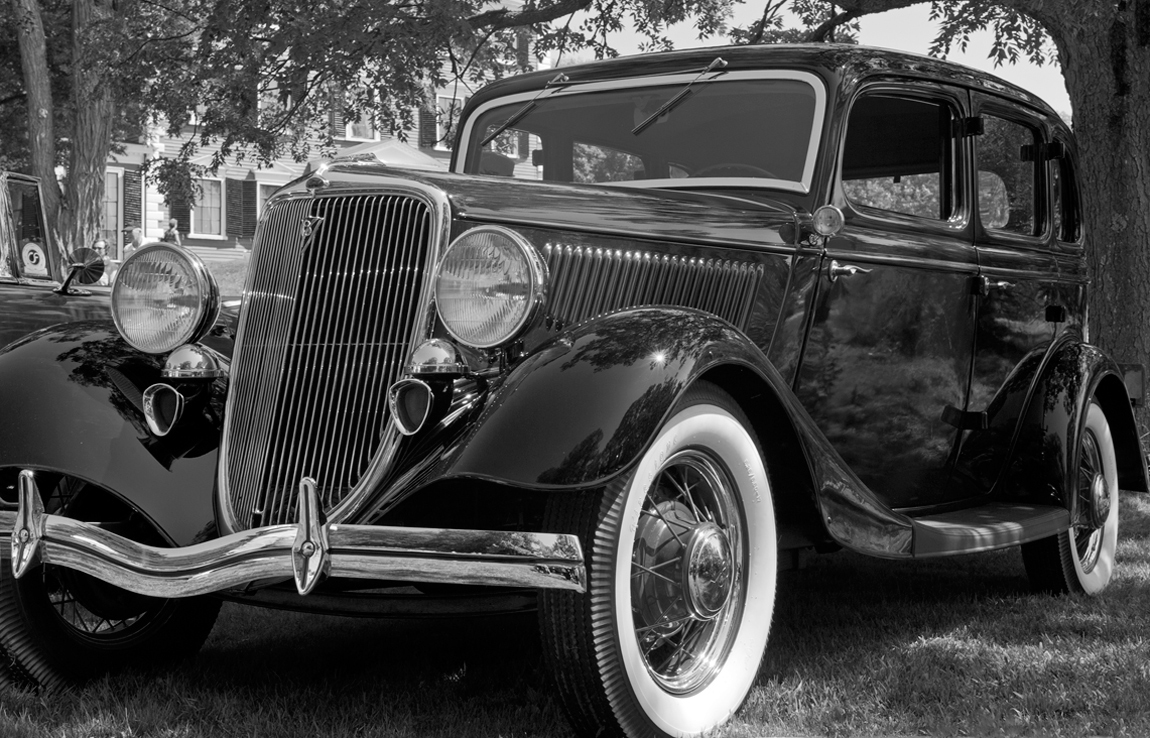 Black and White Classic Cars