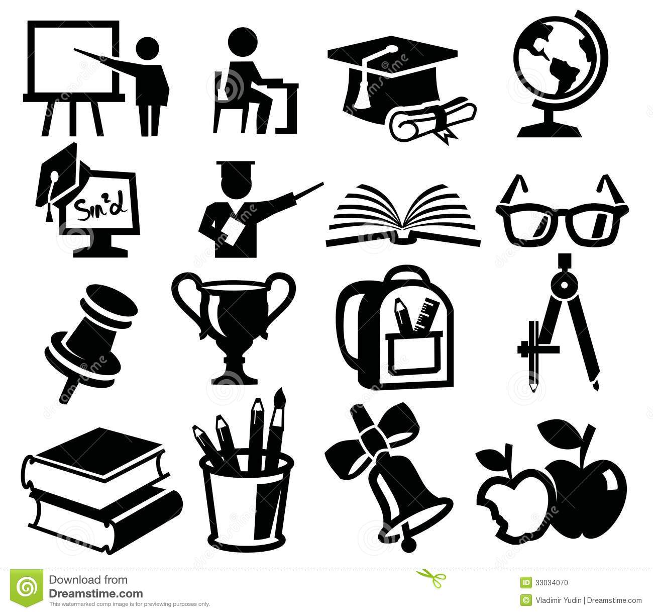 Black and White Education Icon