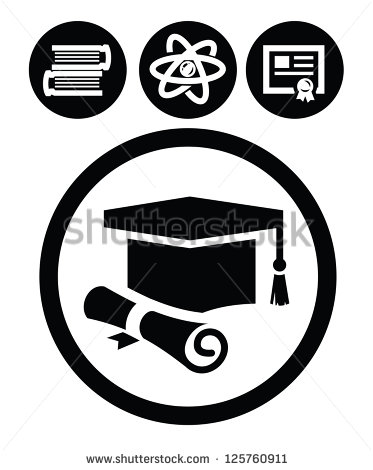 Black and White Education Icon