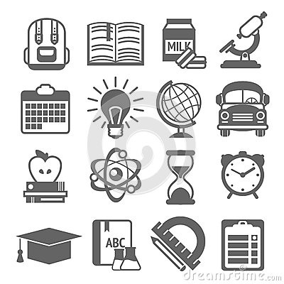 Black and White Education Icon