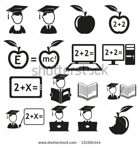 Black and White Education Icon