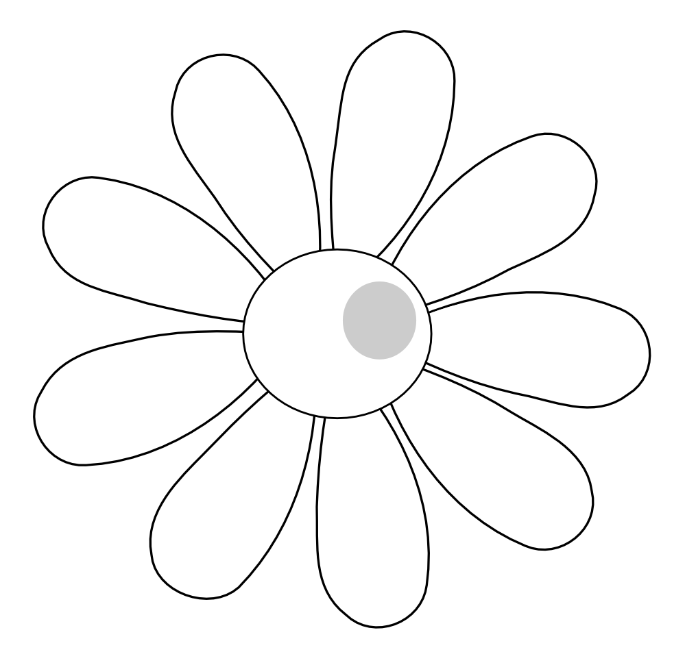 Black and White Flower Clip Art