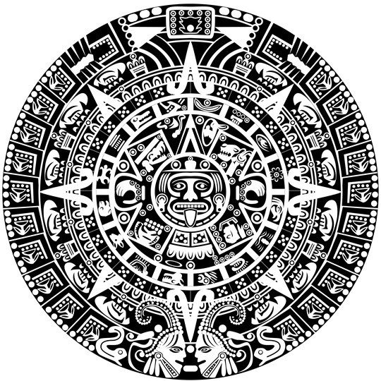 Black and White Mayan Calendar Black and White Mayan Calendar