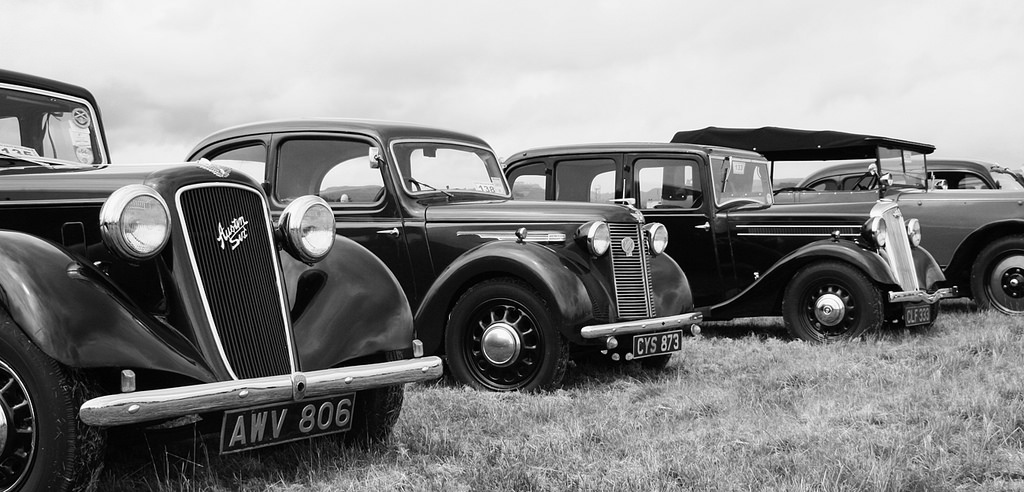 Black and White Old Car