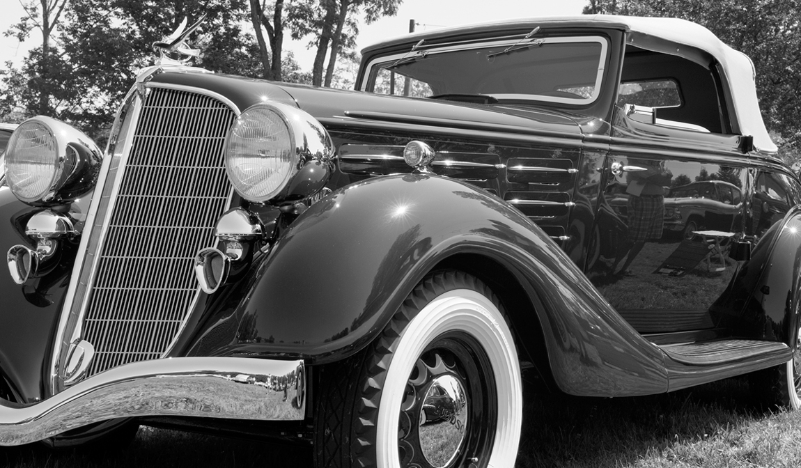 Black and White Old Classic Cars