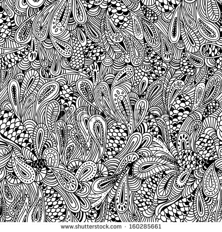 Black and White Paisley Pattern Vector