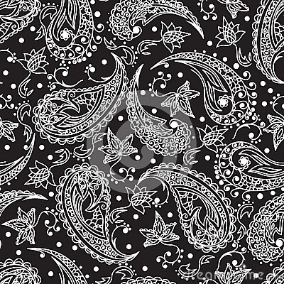 Black and White Paisley Pattern