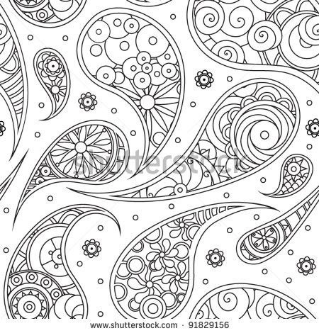 Black and White Paisley Pattern Black and White Paisley Pattern