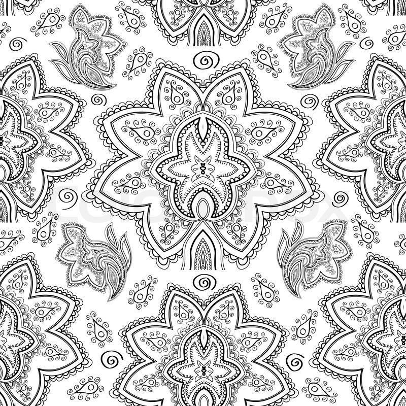 Black and White Paisley Pattern