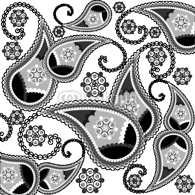 Black and White Paisley